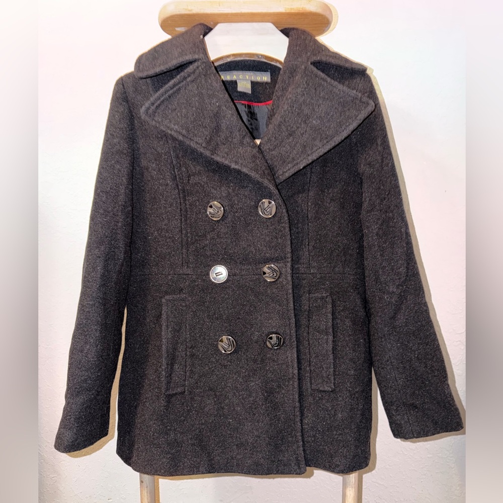 Kenneth Cole Reaction Women’s Double-Breasted Wool-Blend Peacoat size Small-C